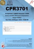 CPR3701 Assignment 1 QUIZ (COMPLETE ANSWERS) Semester 2 2024 - DUE 30 August 2024 