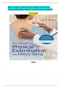 Test Bank for Bates Guide To Physical Examination and History Taking 13th Edition by Lynn S. Bickley, Peter G. Szilagyi, Richard M. Hoffman & Rainier P. Soriano - Complete Elaborated and Latest Test Bank. ALL Chapters(1-27) included and updated for 2023