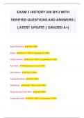 EXAM 3 HISTORY 220 BYU WITH  VERIFIED QUESTIONS AND ANSWERS |  LATEST UPDATE { GRADED A+} 