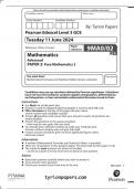 Edexcel A Level 2024 Pure Maths Paper 2 9MAO-02