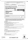 Edexcel A Level 2024 Statistics Paper 31 - 9MA0-31