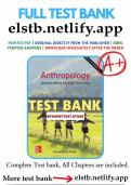 Test Bank for Anthropology Appreciating Human Diversity 19th Edition Kottak