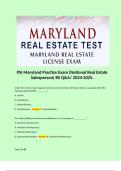 PSI Maryland Practice Exam (National Real Estate Salesperson) 80 Q&A/ 2024-2025.   