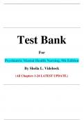 Test Bank for Psychiatric Mental Health Nursing, 9th Edition by Sheila L. Videbeck