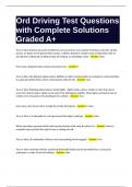 Ord Driving Test Questions with Complete Solutions Graded A+