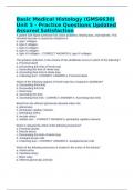 Basic Medical Histology (GMS6630) Unit 5 - Practice Questions Updated Assured Satisfaction