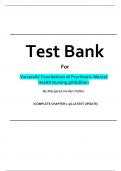 Test Bank for Varcarolis' Foundations of Psychiatric-Mental Health Nursing 9th Edition by Margaret Jordan Halter (COMPLETE CHAPTER 1-36 LATEST UPDATE)