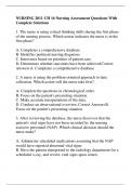 NURSING 2011 CH 16 Nursing Assessment Questions With Complete Solutions