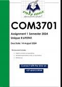 COM3701 Assignment 1 (QUALITY ANSWERS) Semester 2 2024