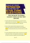 COUC 506 Quiz #2: The Christian Counselor's ministry and roles/ Q&A/ 