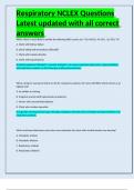 Respiratory NCLEX Questions Latest updated with all correct answers 