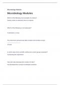 Microbiology Modules Questions with complete solution 