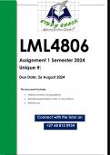 LML4804 Assignment 1 (QUALITY ANSWERS) Semester 2 2024