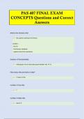 PAS 407 FINAL EXAM  CONCEPTS Questions and Correct  Answers