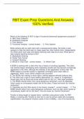    RBT Exam Prep Questions And Answers 100% Verified.