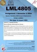 LML4805 Assignment 1 (COMPLETE ANSWERS) Semester 2 2024 - DUE 16 August 2024