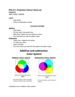 RTA 211- Production Theory: Lecture 4