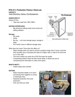 RTA 211- Production Theory: Lecture 3