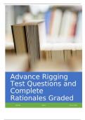 Advance Rigging Test Questions and Complete Rationales Graded A+