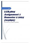 LCR4805 Assignment 1 Semester 2 2024 (615856)