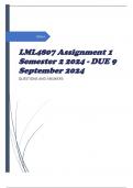 LML4807 Assignment 1 Semester 2 2024 - DUE 9 September 2024