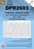 DPR2603 Assignment 1 (COMPLETE ANSWERS) Semester 2 2024 - DUE 20 August 2024