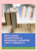 AFFA EXAM (QUESTIONS & ANSWERS) VERIFIED 100% CORRECT!!