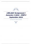 LML4807 Assignment 1 Semester 2 2024 - DUE 9 September 2024