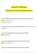 Davita PCT Final Exam Expected Questions and Answers (Verified by Expert)