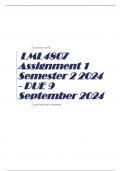 LML4807 Assignment 1 Semester 2 2024 - DUE 9 September 2024