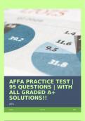 AFFA PRACTICE TEST | 95 QUESTIONS | WITH ALL GRADED A+ SOLUTIONS!!