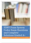 FDNY Foam System Codes Exam Questions and Complete Solutions Graded A+.