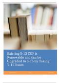 Existing S-12 COF is Renewable and can be Upgraded to S-15 by Taking T-15 Exam