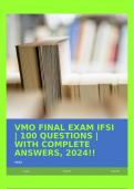 VMO FINAL EXAM IFSI | 100 QUESTIONS | WITH COMPLETE ANSWERS, 2024!!