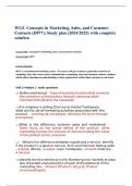 WGU Concepts in Marketing, Sales, and Customer Contacts (D077); Study plan (2024/2025) with complete solution