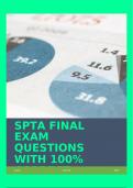 SPTA FINAL EXAM QUESTIONS WITH 100% CORRECT ANSWERS!!