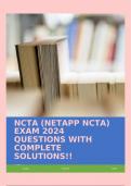 NCTA (NETAPP NCTA) EXAM 2024 QUESTIONS WITH COMPLETE SOLUTIONS!!