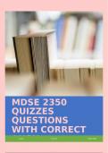 MDSE 2350 QUIZZES QUESTIONS WITH CORRECT ANS!!