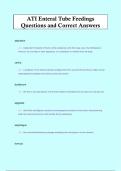 ATI Enteral Tube Feedings Questions and Correct Answers