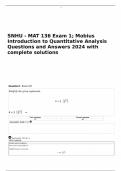 MAT 136 Exam 1; Mobius Introduction to Quantitative Analysis Questions and Answers 2024 with complete solutions