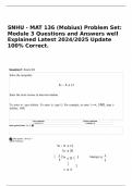 SNHU - MAT 136 (Mobius) Problem Set: Module 3 Questions and Answers well Explained Latest 2024/2025 Update 100% Correct.