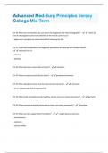 Advanced Med-Surg Principles Jersey College Mid-Term Questions and Answers Latest Update Fully Solved 100%