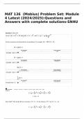 MAT 136  (Mobius) Problem Set: Module 4 Latest (2024/2025):Questions and Answers with complete solutions-SNHU