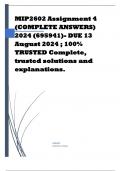 MIP2602 Assignment 4 (COMPLETE ANSWERS) 2024 (695941)- DUE 13 August 2024 ; 100% TRUSTED Complete, trusted solutions and explanations.