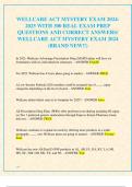 WELLCARE ACT MYSTERY EXAM 2024- 2025 WITH 300 REAL EXAM PREP  QUESTIONS AND CORRECT ANSWERS/  WELLCARE ACT MYSTERY EXAM 2024  (BRAND NEW!!)