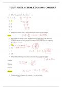 ATI TEAS 7 Math Exam 2024: 100% Accurate Questions, Answers, Calculations, and Formulas | Ultimate Study Guide