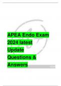 APEA Endo Exam 2024 latest Update Questions & Answers