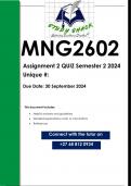 MNG2602 Assignment 2 (QUALITY ANSWERS) Semester 2 2024