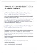  ASP ASSOCIATE SAFETY PROFESSIONAL exam with 500 questions and answers