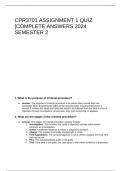 CPR3701 ASSIGNMENT 1 QUIZ [COMPLETE ANSWERS 2024 SEMESTER 2